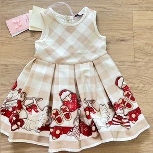 Monalisa toddler dress with stylish red prints
